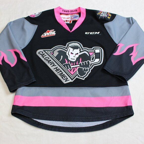CCM Calgary Hitmen Minor Pink Hockey Jersey Youth S - Picture 4 of 5